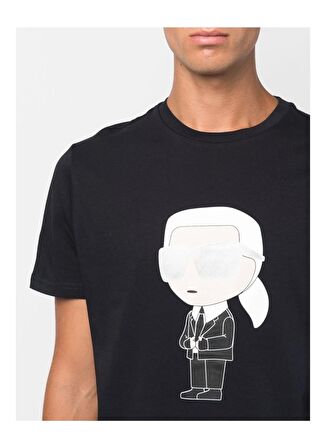 KARL LAGERFELD Bisiklet Yaka Siyah Erkek T-Shirt 755071500251