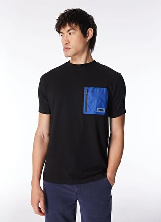 KARL LAGERFELD Bisiklet Yaka Mavi Erkek T-Shirt 755140542221