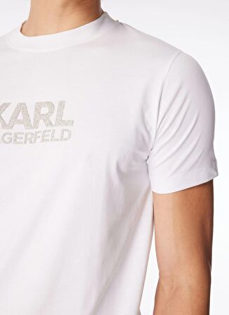 KARL LAGERFELD Bisiklet Yaka Beyaz Erkek T-Shirt 755060542241