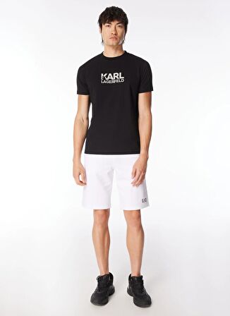 KARL LAGERFELD Bisiklet Yaka Siyah Erkek T-Shirt 755060542241