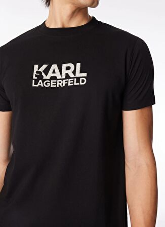 KARL LAGERFELD Bisiklet Yaka Siyah Erkek T-Shirt 755060542241
