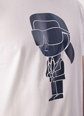 KARL LAGERFELD Bisiklet Yaka Beyaz Erkek T-Shirt 755424542241