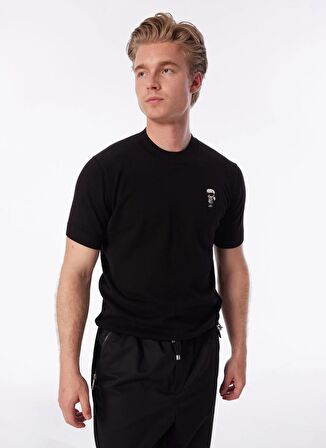 KARL LAGERFELD Bisiklet Yaka Siyah Erkek T-Shirt 655007542398