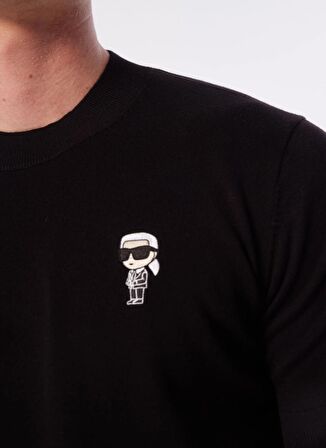 KARL LAGERFELD Bisiklet Yaka Siyah Erkek T-Shirt 655007542398