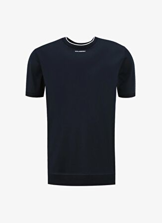 KARL LAGERFELD Bisiklet Yaka Lacivert Erkek T-Shirt 755002542200