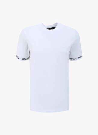 KARL LAGERFELD Bisiklet Yaka Beyaz Erkek T-Shirt 755023542221