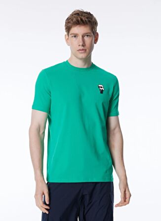 KARL LAGERFELD Bisiklet Yaka Yeşil Erkek T-Shirt 755023542221