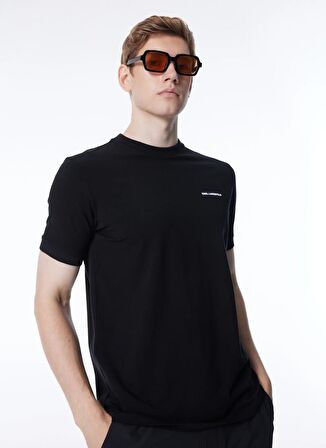 KARL LAGERFELD Bisiklet Yaka Siyah Erkek T-Shirt 755030542225