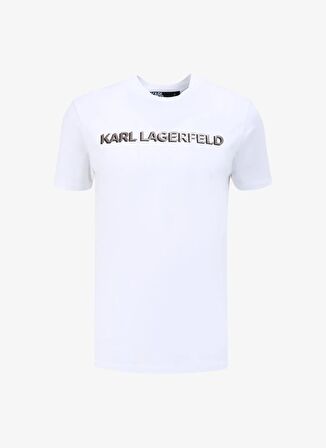 KARL LAGERFELD Bisiklet Yaka Beyaz Erkek T-Shirt 755053542221