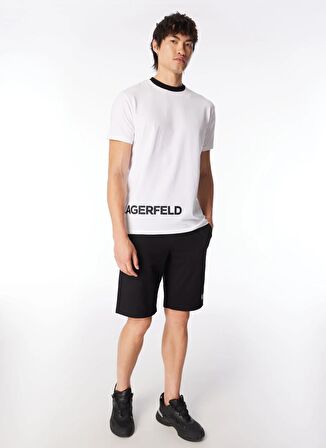 KARL LAGERFELD Bisiklet Yaka Beyaz Erkek T-Shirt 755225542221
