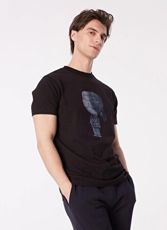 KARL LAGERFELD Bisiklet Yaka Siyah Erkek T-Shirt 755424542241