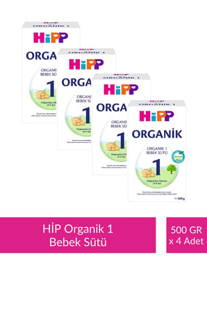 HİPP 1 Organik Bebek Sütü 500 gr x 4 Adet