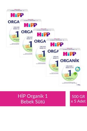 HİPP 1 Organik Bebek Sütü 500 gr x 5 Adet