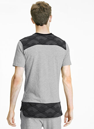 Puma O Yaka Düz Gri Erkek T-Shirt 65648937 teamFINAL 21 Casuals Tee