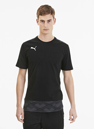 Puma O Yaka Düz Siyah Erkek T-Shirt 65648903 teamFINAL 21 Casuals Tee