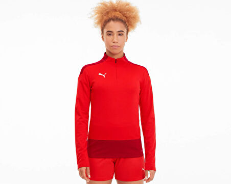 Puma Teamgoal 23 1/4 Zip Top W Kadın Futbol Uzun Kollu Antrenman Üstü 65693701 Kırmızı