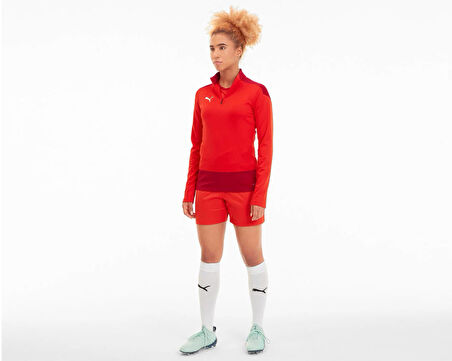 Puma Teamgoal 23 1/4 Zip Top W Kadın Futbol Uzun Kollu Antrenman Üstü 65693701 Kırmızı