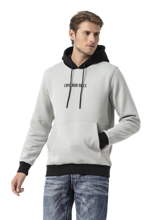 Erkek Kapüşonlu Kanguru Cepli Baskılı Sweatshirt CL582