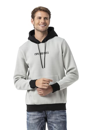 Erkek Kapüşonlu Kanguru Cepli Baskılı Sweatshirt CL582
