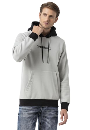Erkek Kapüşonlu Kanguru Cepli Baskılı Sweatshirt CL582