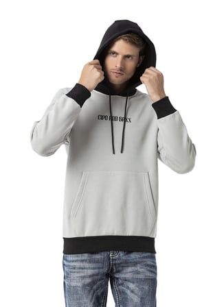 Erkek Kapüşonlu Kanguru Cepli Baskılı Sweatshirt CL582