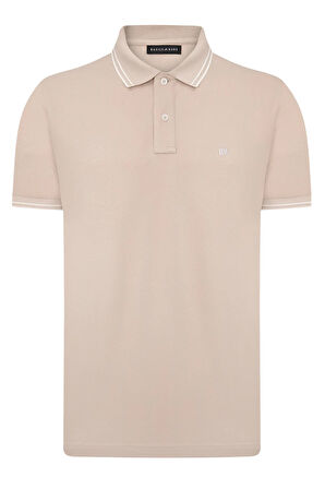 Erkek Bej Polo Yaka, Serin Tutan, Hızlı Kuruyan, Pamuklu, Polo Kıvrılmaz Yaka T-Shirt