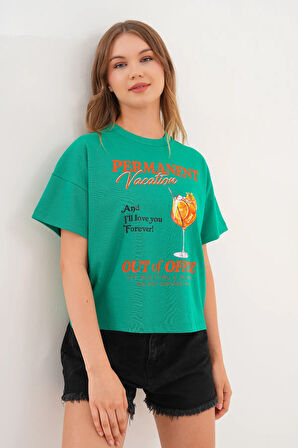 Kadın Permanent Vacation Yeşil T-Shirt