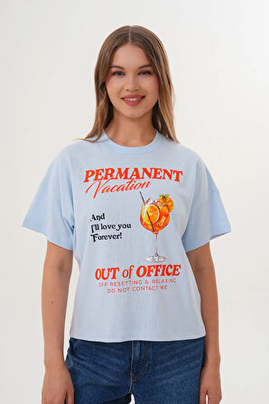 Kadın Permanent Vacation Mavi T-Shirt