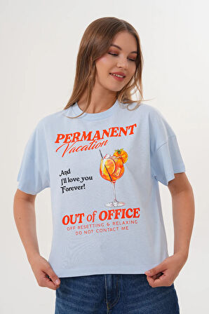 Kadın Permanent Vacation Mavi T-Shirt