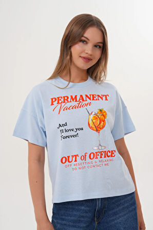 Kadın Permanent Vacation Mavi T-Shirt