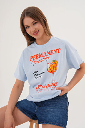 Kadın Permanent Vacation Mavi T-Shirt
