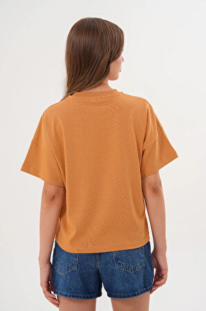 Kadın Taba Oversize California Lemons Baskılı Tişört