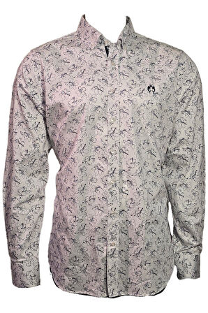 Campione 1709420 Erkek Desenli Gömlek Indigo