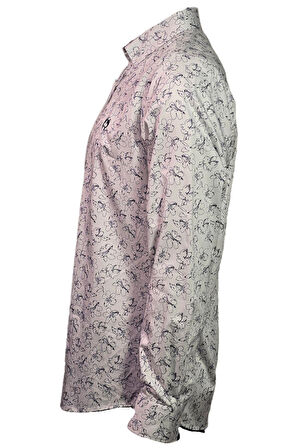 Campione 1709420 Erkek Desenli Gömlek Indigo