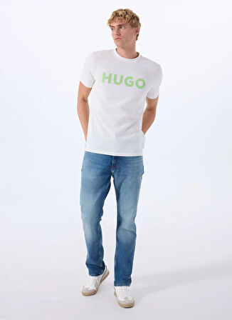 Hugo Bisiklet Yaka Düz Beyaz Erkek T-Shirt 50467556_Dulivio 10229761 01
