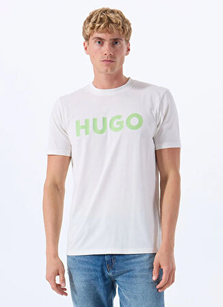 Hugo Bisiklet Yaka Düz Beyaz Erkek T-Shirt 50467556_Dulivio 10229761 01