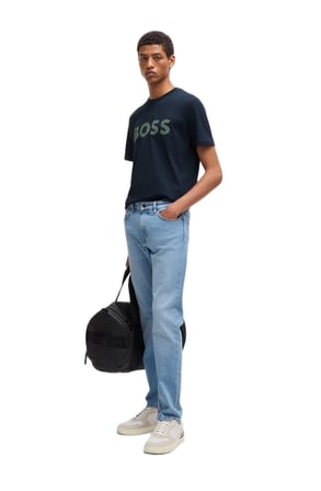 Boss Bisiklet Yaka Lacivert Erkek T-Shirt Thinking