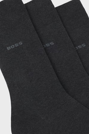 Boss Logolu Pamuklu 3 Pack Çorap Erkek ÇORAP 50469839 012 ANTRASİT