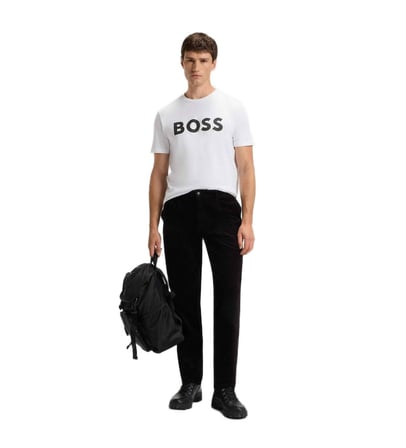 Boss Bisiklet Yaka Beyaz Erkek T-Shirt Thinking