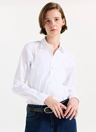 Hugo Normal Gömlek Yaka Beyaz Kadın Gömlek 50496339