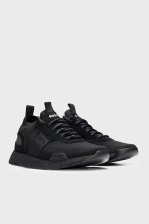 Boss Logolu Sneaker Ayakkabı Erkek AYAKKABI 50498245 001 SİYAH