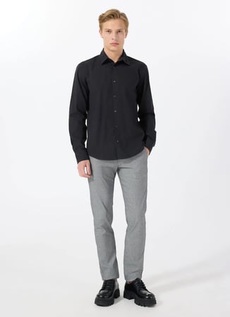 Hugo Slim Fit Siyah Düz Erkek Gömlek 50500216_Ermo 10252145 01