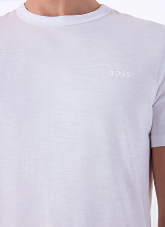 Boss Bisiklet Yaka Beyaz Erkek T-Shirt Tegood