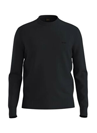 Boss Bisiklet Yaka Regular Fit Siyah Erkek Kazak Asac_C