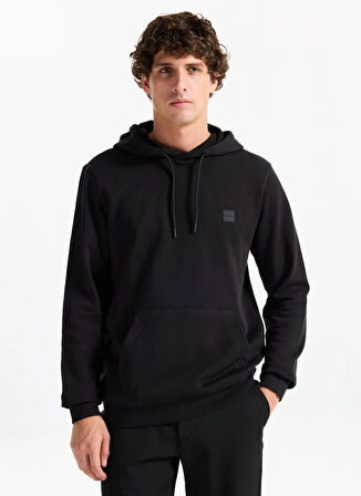 Boss Kapüşon Yaka Siyah Erkek Sweatshırt Wetalk