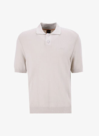 Boss Polo Yaka Regular Fit Bej Erkek Kazak Asac_P