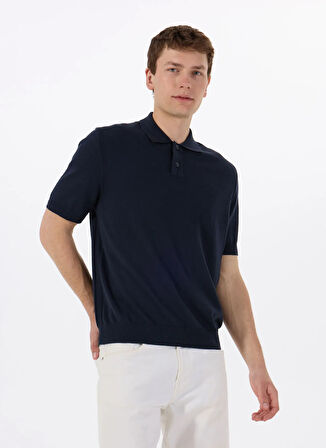 Boss Polo Yaka Regular Fit Lacivert Erkek Kazak Asac_P