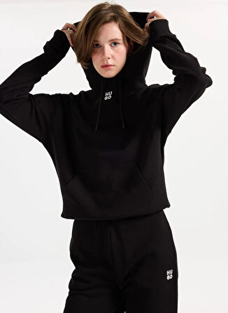 Hugo Kapüşon Yaka Siyah Kadın Sweatshırt 50522423