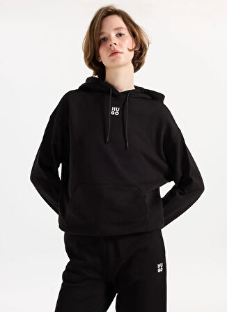 Hugo Kapüşon Yaka Siyah Kadın Sweatshırt 50522423