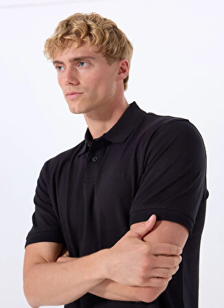 Boss Siyah Erkek Polo T-Shirt Pe_Interlock